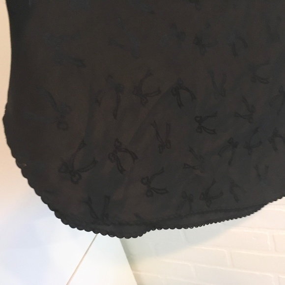 Vintage Cami Satin Black Bow print Iridescent Dark romantic S - Picture 8 of 11